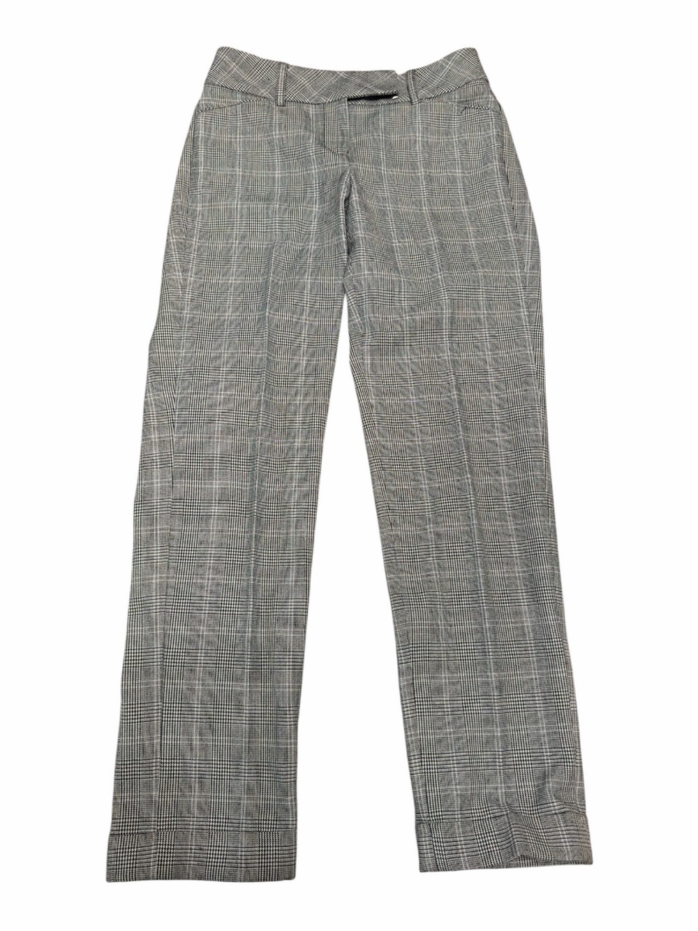 White House Black Market Slim Ankle Plaid Dress Pants Size 00R Gray Career